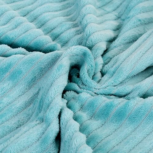 Image of RD TREND Cushion Cover Set of 5, Decorative Sofa Living Room Home Square Cushion Covers 16 Inch x 16 Inch, Aesthetic Corduroy Striped Double Sided (Aqua,Pack of 5)