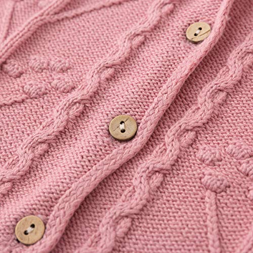 Image of Simplee kids Baby Girl Thin Sweater Solid White Pink Cardigans for Toddler 0-3Years