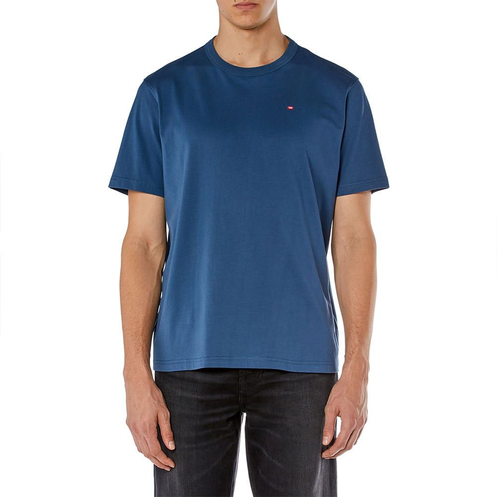 Diesel Men's 8Ms-0Niax Diesel_t-Adjust-Microdiv Maglietta_shirt_blue_m