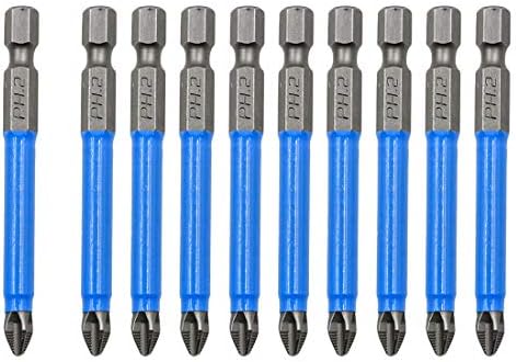 Biaungdo Magnetic Long Hex Anti Slip Phillips Screw Head Screwdriver Bits (PH2 x 65MM)-10pcs