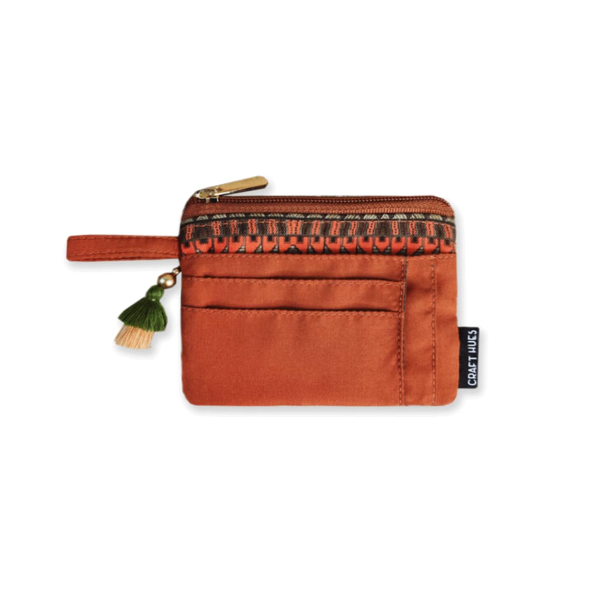 craft hues Women's | Girls Small Wallet Made of Printed Cotton Canvas Fabric | Perfect for Business and ID Cards, Coins, Keys Etc | Trendy and Stylish Design (Orange)-picture-47