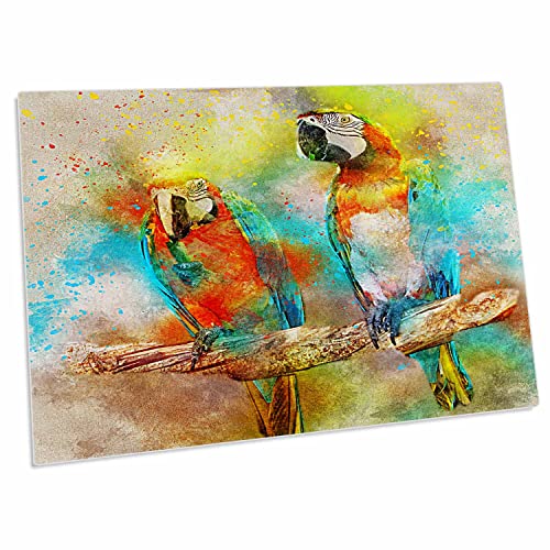 Pad para escritorio con diseño de loros en acuarela