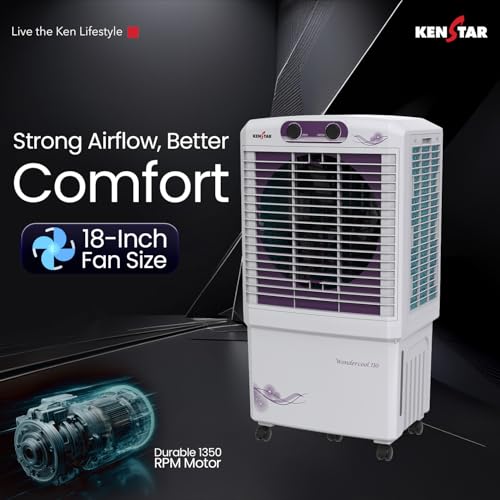 Image of Kenstar Wondercool HC 110 Desert Air Cooler 110L Honeycomb Pads Powerful Air Throw High Speed Motor Inverter Compatible 5 Year Warranty