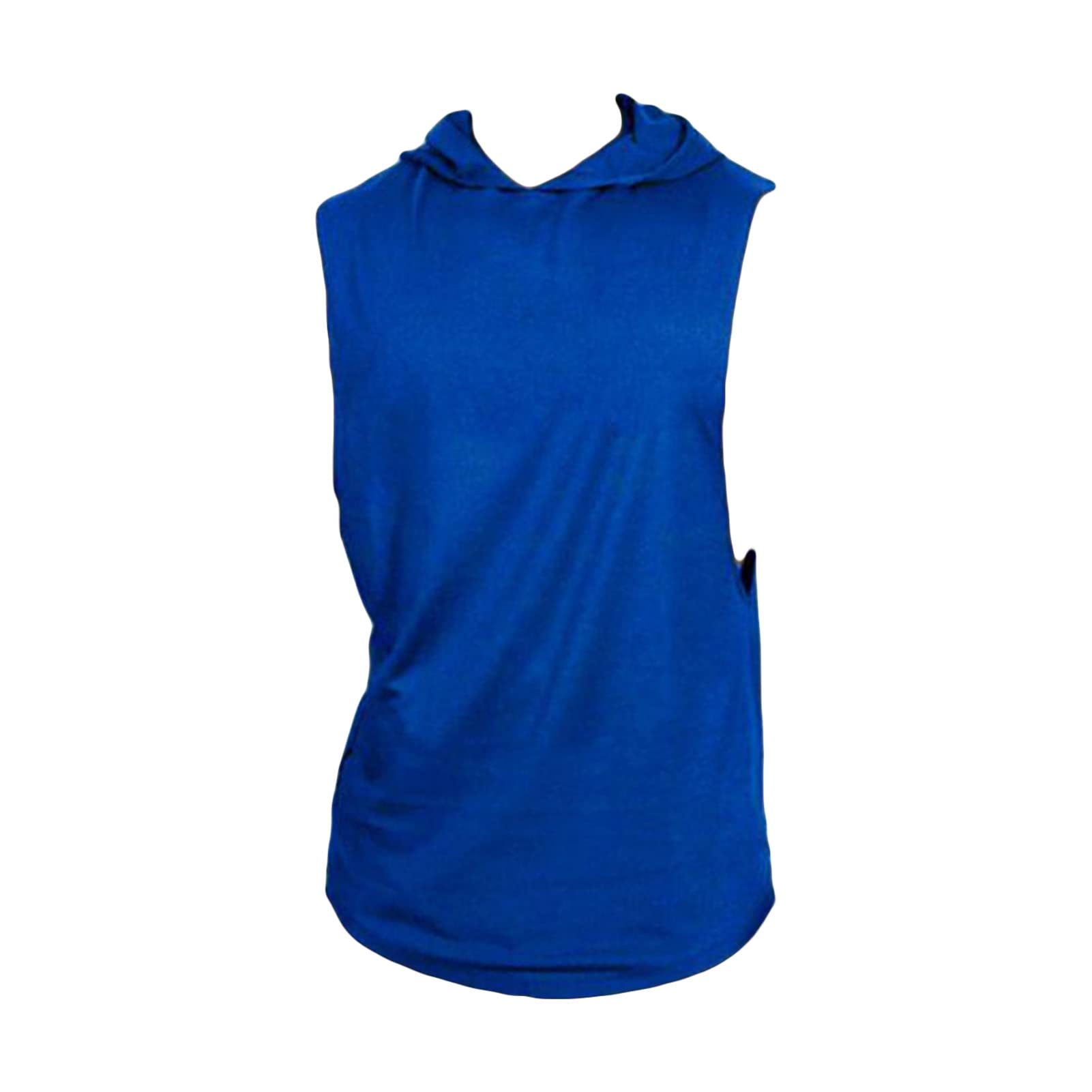 Maiyifu-GJ Men Slim Fit Hooded Tank Top Gym Sleeveless Workout Hoodie Sweatshirts Bodybuilding Fitness Muscle Hoodies Vests (Blue,XX-Large)