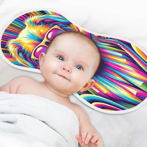 Dog Sunglasses Colorful Baby Burp Cloths Soft Burp Cloth Burp Rags Cotton Burp Clothes Absorbent Muslin Burp Cloths for Girl Unisex Boy Newborn 1 Pack 22x11 Inches4