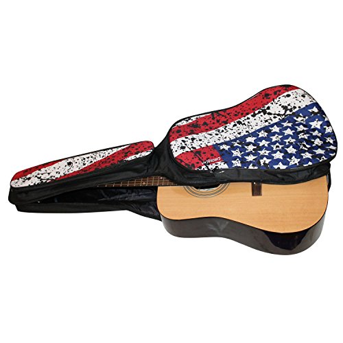 image for ChromaCast USA Flag Graphic Multi-Pocket Acoustic Guitar Padded Gig Ba