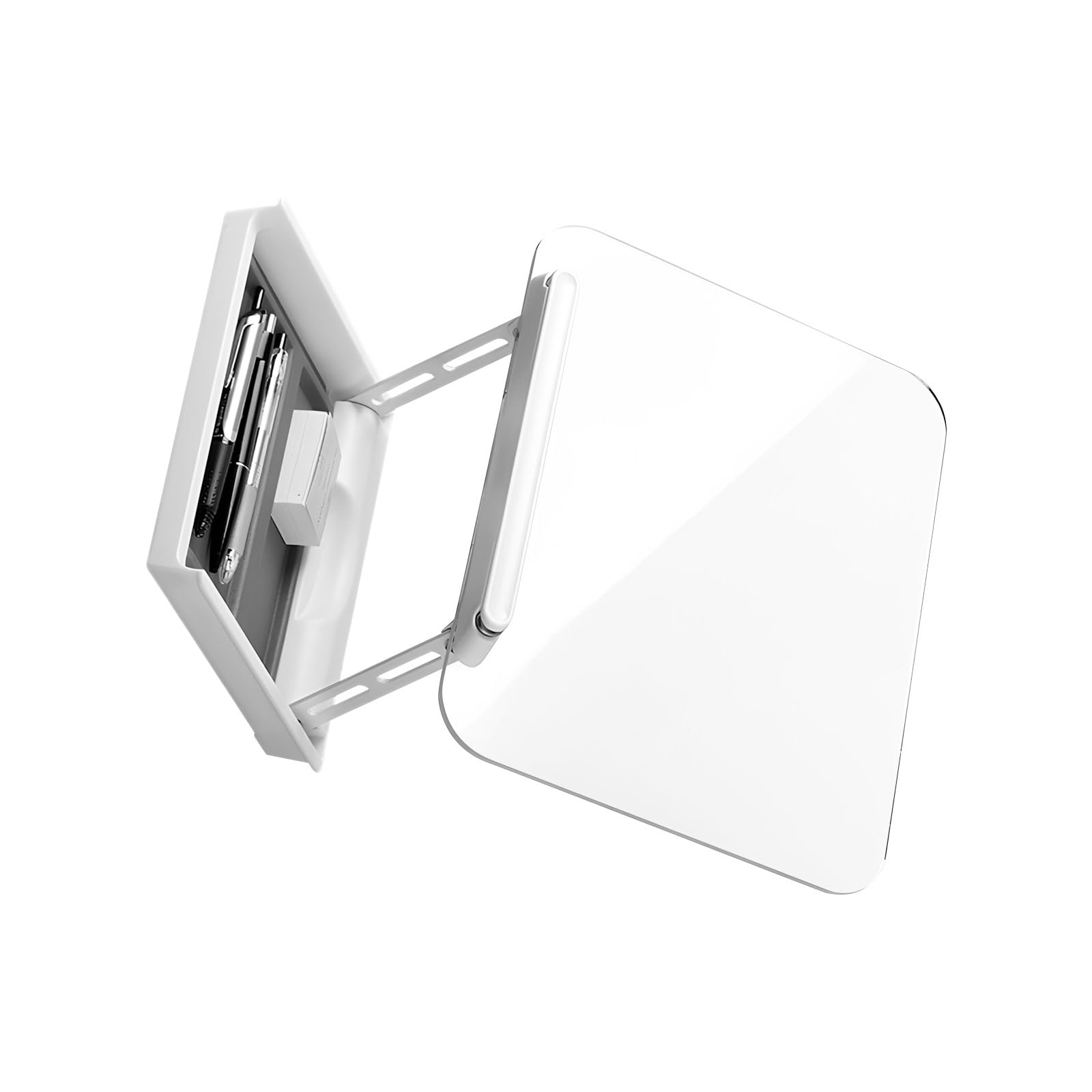 Supporto per libri in acrilico trasparente con cassetto nascosto regolabile per leggere lavori cucina, contenere tablet, libri cucina, accessori da scrivania