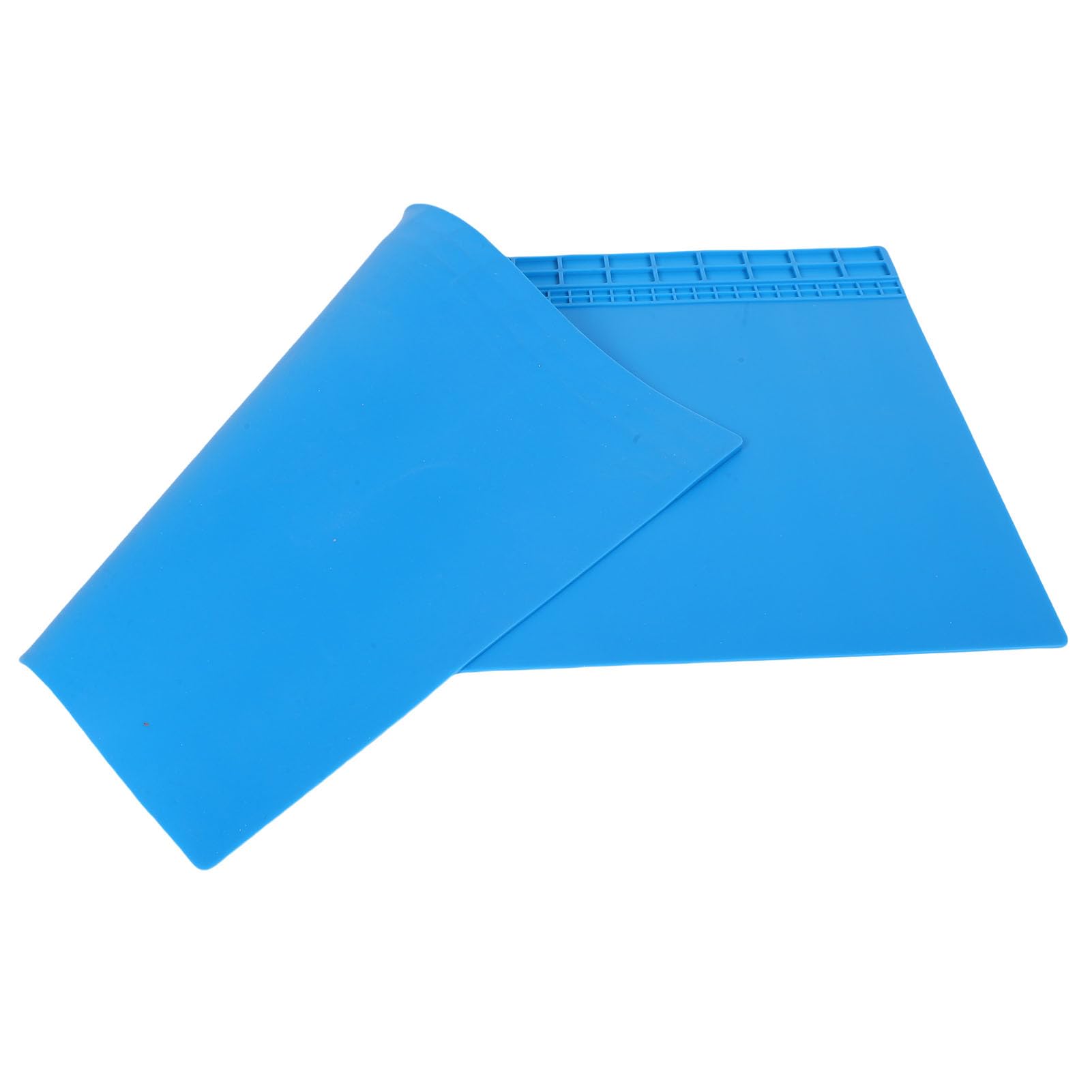 VGEBY Bardzo Duża Silikonowa Mata Lutownicza, Antypoślizgowa, żaroodporna Podkładka Warsztatowa z Organizerem śrubowym do Projektów Naprawy Elektroniki 70x40cm (BLUE)