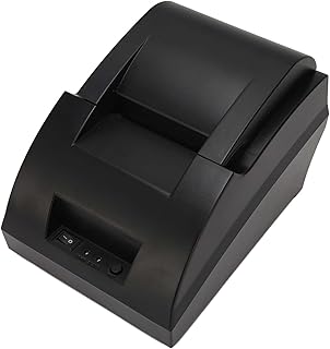Receipt Printer, POS Printer 58mm Compact Structure USB Port Low Power Consumption for Business (US Plug)