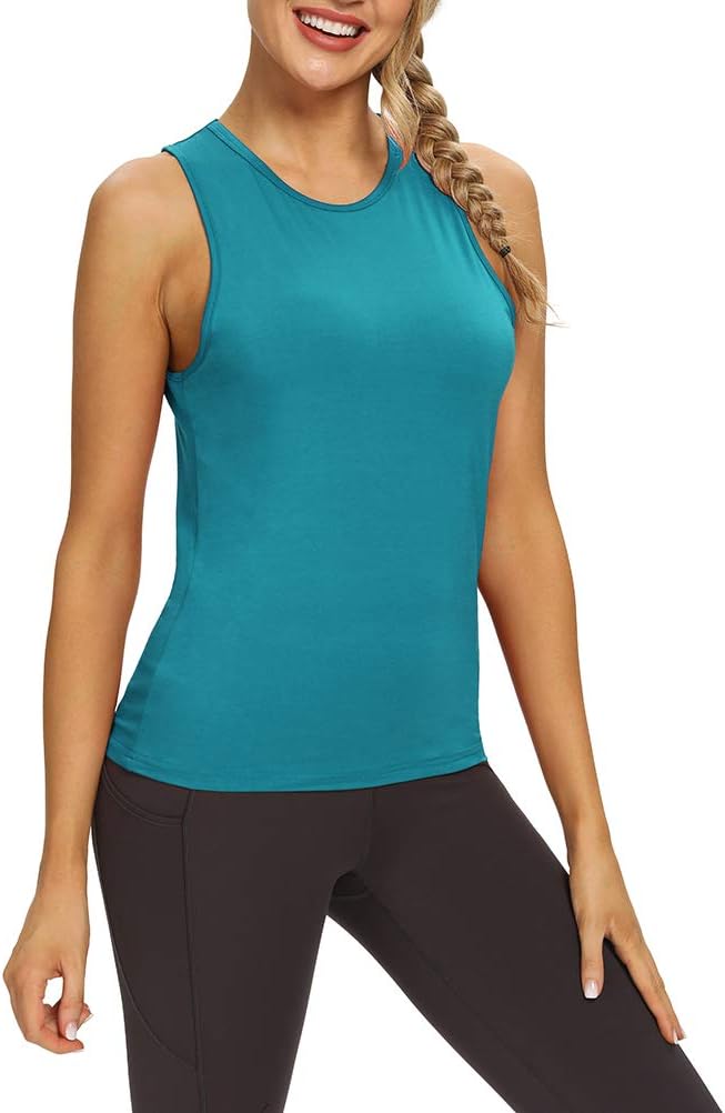 Mippo Workout Tops for Women Open Back Yoga Shirts Tank Tops Athletic Tops Gym Workout Clothes - Image 4