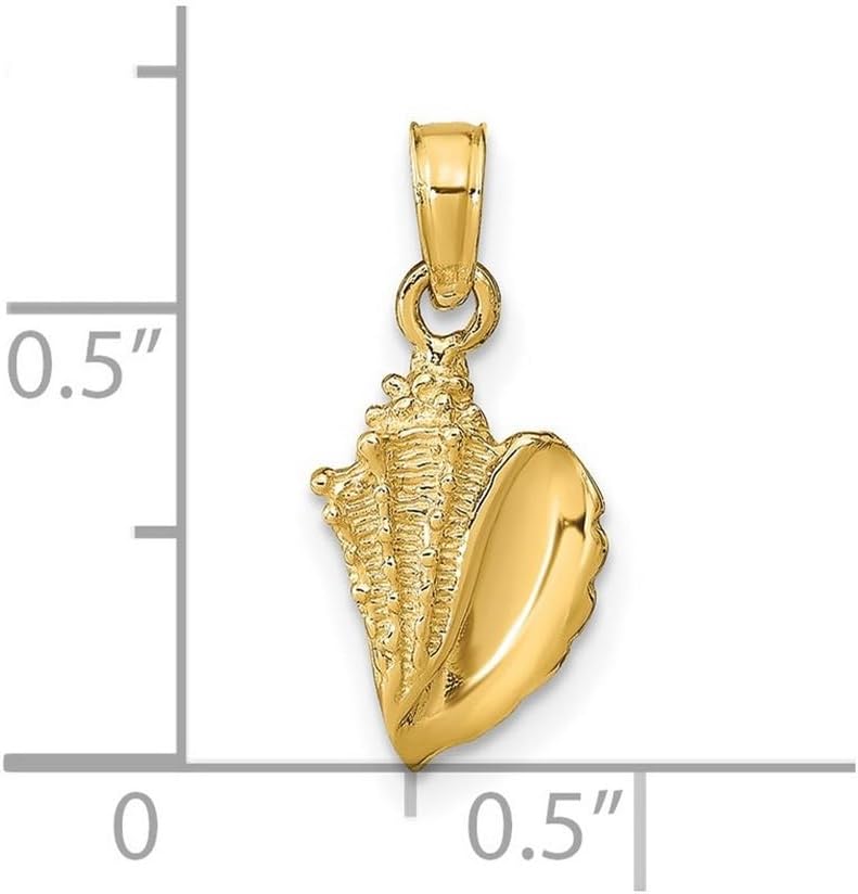 JewelryWeb 14k Yellow Gold Solid Polished Conch Shell Pendant Necklace 21.7x10.5mm Pendant for Women - Image 2