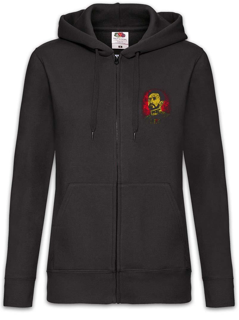 Urban Backwoods Haile Selassie Portrait I Felpa da Donna con Cappuccio Zip Hoodie Zipper