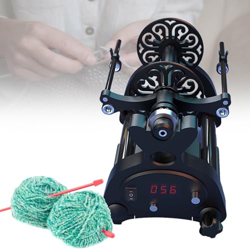 VNATWGOO 12V Portable Winding Machine, Electric Yarn Spinner with Digital Speed Control and Reverse Spinning Function,Black