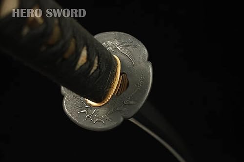 Miniatura 6 de HERO SWORD Avanzada arcilla de pulido templado de acero plegado Katana de grúa inmortal tema samurai espada completa espiga maquinilla de afeitar