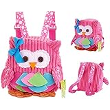 eule rucksack häkeln √ Kindgerechtes Design: Kräftige Farben, Kompakt aber geräumig: Ausreichend Platz für Brotdose und Trinkflasche，Kinder können Spielzeug, Lebensmittel und Bücher von selbst, geeignet für Schule und Outdoor-Reisen tragen.