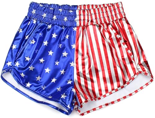 PESION Women's Metallic Shiny Shorts Sparkly Rave Hot Short Pants3