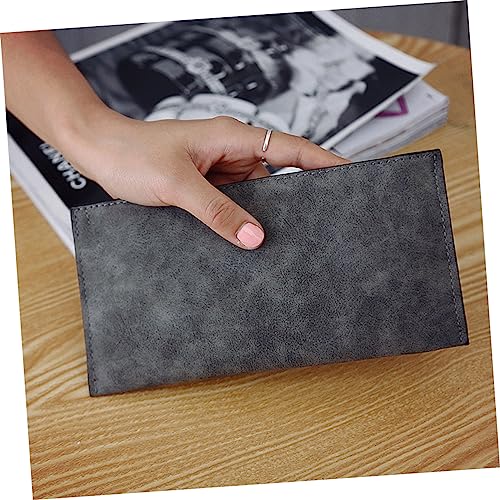 Matte Long Design Women Wallet Light Gray Premium PU Leather Coin Purse with Zipper Stylish Durable Friends Coworkers2