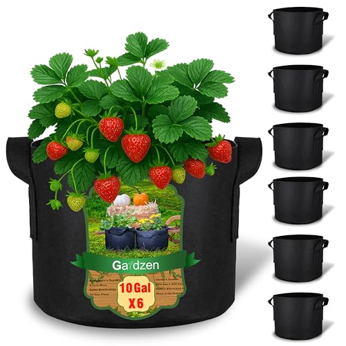 Gardzen 10 Gal Grow Bags with Waterproof Liner (6-Pack)