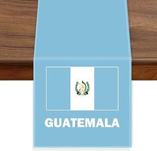Guatemala Velvet Table Runner,Guatemalan Flag Table Cloth Decoration,Soft Texture Tablecloth for Home Party Decor 12×72inch