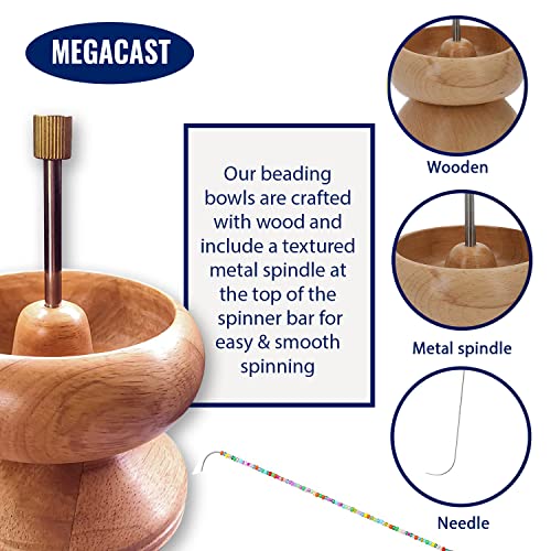 MegaCast Wooden Bead Spinner, Bead Loader Spinner with Needle Jewelry Making Bead Holder for Craft Stringing Beads by MegaCast - Image 5