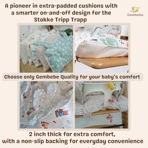 Gembebe Waterproof & Compatible Stokke Tripp Trapp Cushion Set - Made Fabric from Korea 100% Cotton Stokke Tripp Trapp High Chair Cushion Set (Little Birdie / 49.5 Counts) by Gembebe - Image 7
