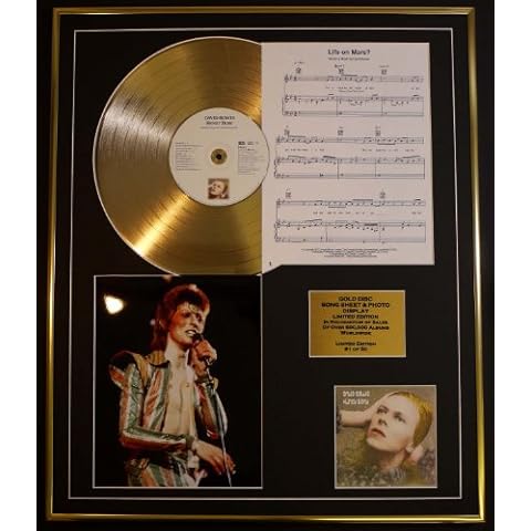 David Bowie Gold Disc Display with Songsheet and Photo Cover