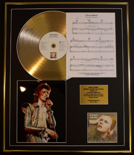 Image of DAVID BOWIE/CD GOLD DISC, SONG SHEET & PHOTO DISPLAY/LTD. EDITION/COA/ALBUM, HUNKY DORY/SONG SHEET, LIFE ON MARS