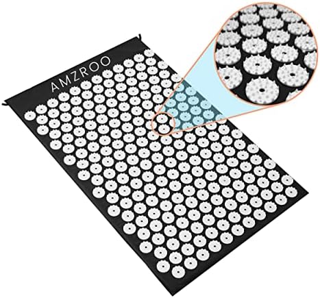 Acupressure Mat/Acupuncture Mat for Wellness, Muscle Relaxation, Back/Neck Pain Relief and Tension Release(Black)