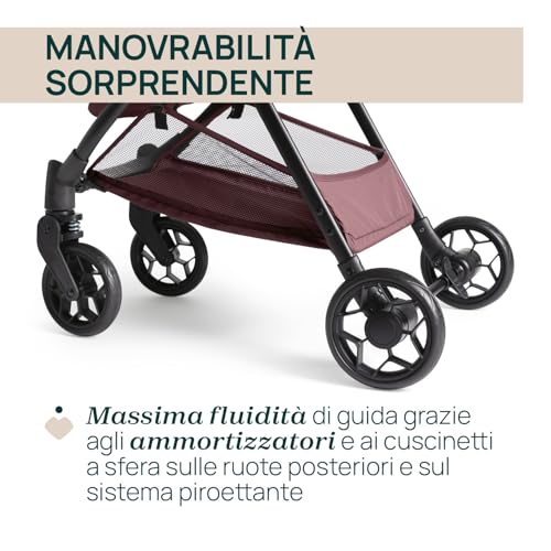 Chicco Urbino, Passeggino 0+ Mesi-22 Kg, Passeggino Leggero Con Chiusura Smart E Compatta, Capotte Estensibile Con Trattamenti UV50+ Antipioggia, Schienale Reclinabile E Regolabile, Poggiagambe, Rosso - 6