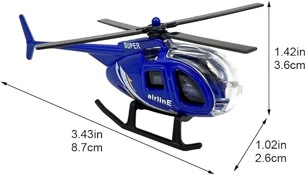 Small Diecast Alloy Helicopter Plane Toy Desktop Decor Ornament Kids Toys Birthday Gift for Kids Adults Holiday Present Metal Model