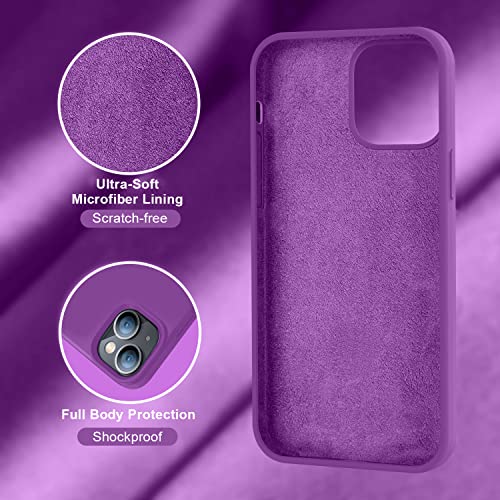 Thomo Compatible with iPhone 14 Plus Case,Premium Soft Liquid Silicone Shockproof Cover [Ring Stand Holder] [ Scratch Resistant Microfiber Liner] Ultra Slim Phone Cases, 6.7 Inch -Purple — view 5