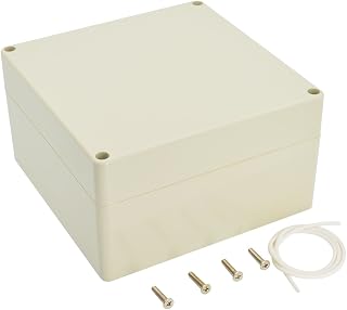 LeMotech Waterproof Dustproof IP65 ABS Plastic Junction Box Universal Electric Project Enclosure Pale Gray 6.3 x 6.3 x 3.54 inch (160 x 160 x 90 mm)