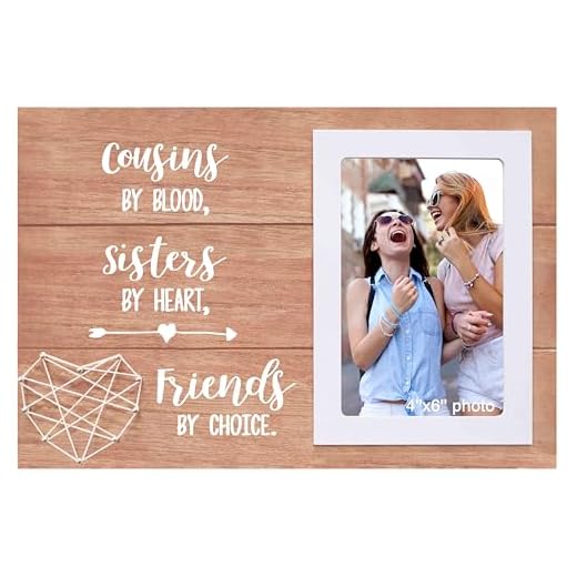 NZY Cousins by Blood,Sisters by Heart,Friends by Choice - Birthday Christmas Graduation Wedding Gifts for Cousin,Women,Girls,Her -Photo Frame Gift - Picture Frame Gift