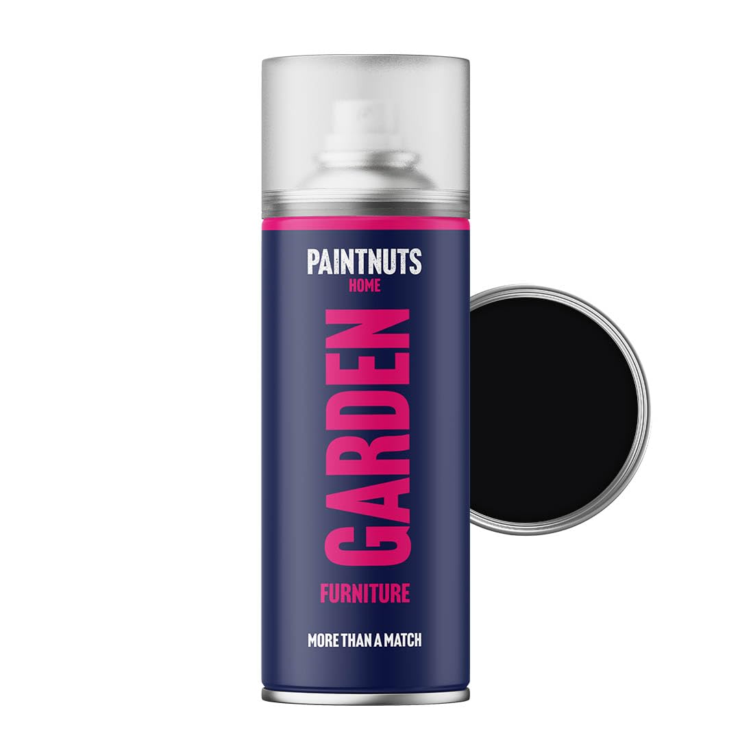 Paintnuts Jet Black Garden Furniture Paint - Ral-9005 - Matt 400Ml Spray Can