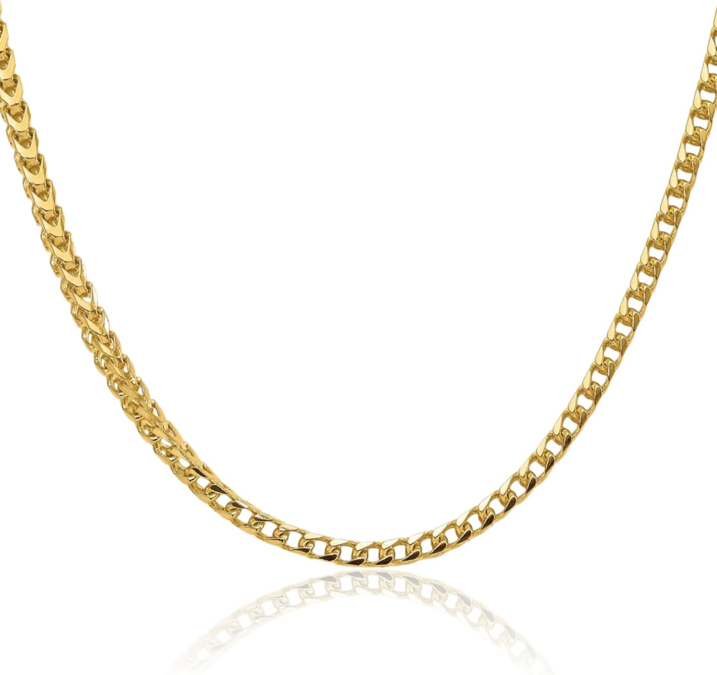 IceCarats 14K Solid Yellow Gold 3.7mm Link Franco Chain Necklace Polished