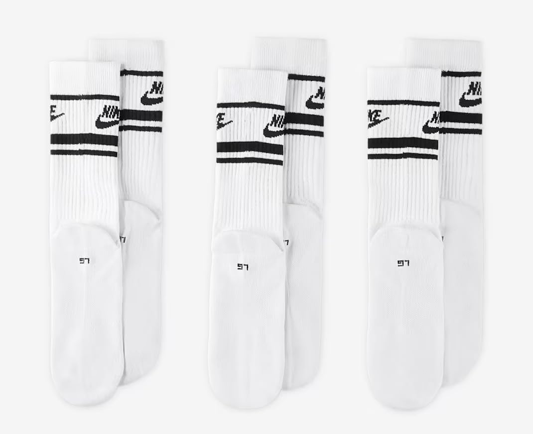 Nike Unisex Sportswear Dri-Fit Everyday Essential Crew Socks - 3 Pack