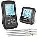 Tavaler Grillthermometer Digital 4 Edelstahl Sonden Fleischthermometer Kabellos BBQ Bratenthermometer 100M Funk Küchenthermometer mit Magnetrückwand, LED Hinterbeleuchtung für Backofenthermometer