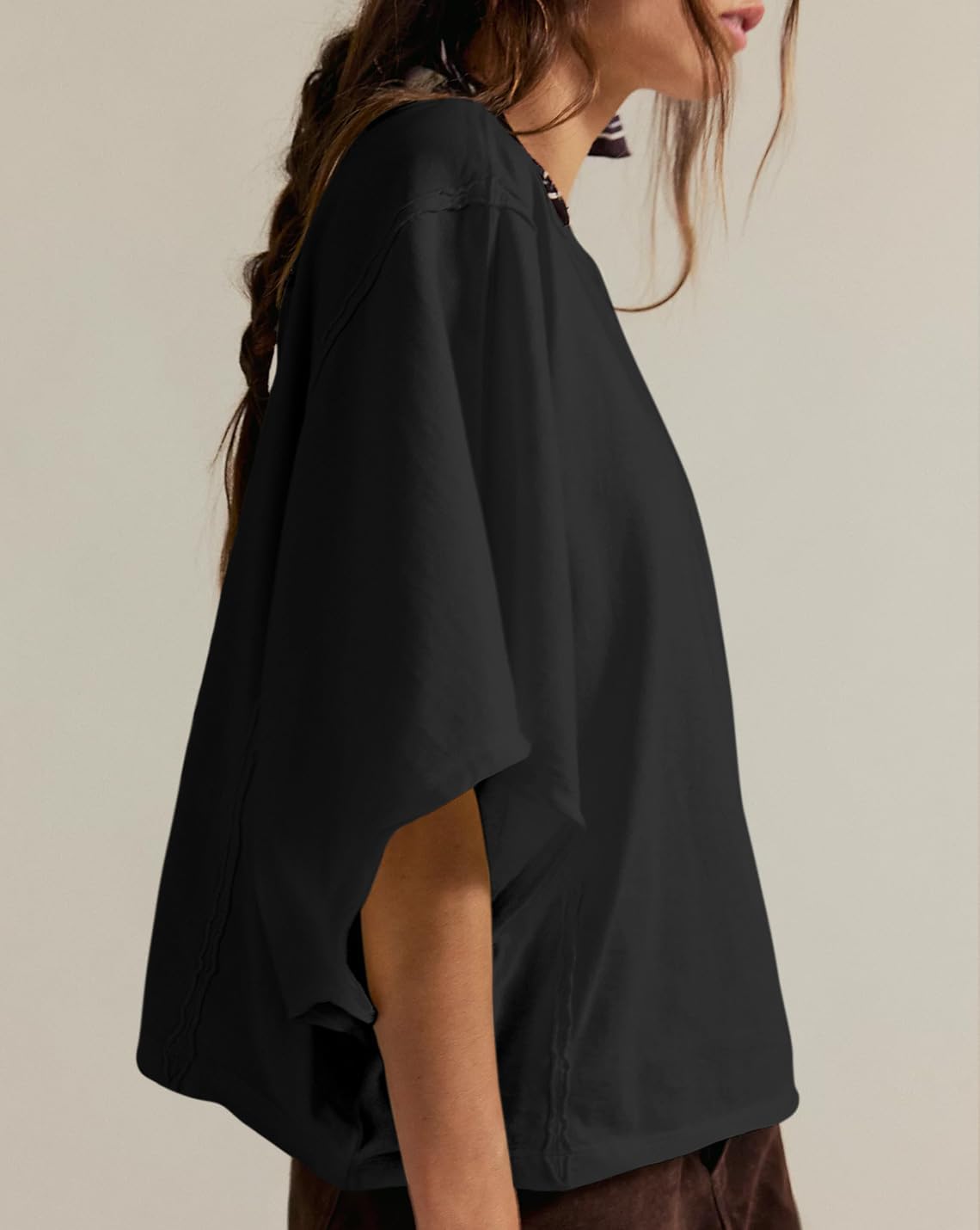 Women's Oversized Cotton T Shirt Loose Fit Casual Short Sleeve Summer Top 2026 Vintage Washed Basic Tees - Image 3