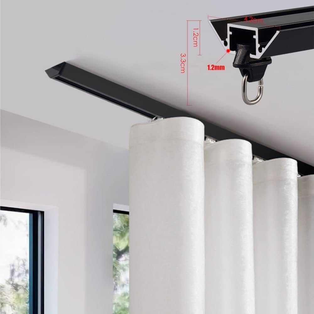 Curtain Rail, Ceiling Installation, Room Partition Rail Kit, Suitable For Bathroom, Shower Room, Bedroom(White-ceiling)