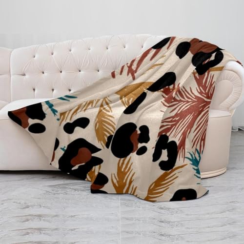 Couverture microfibre léopard grand confort toucher velours doux