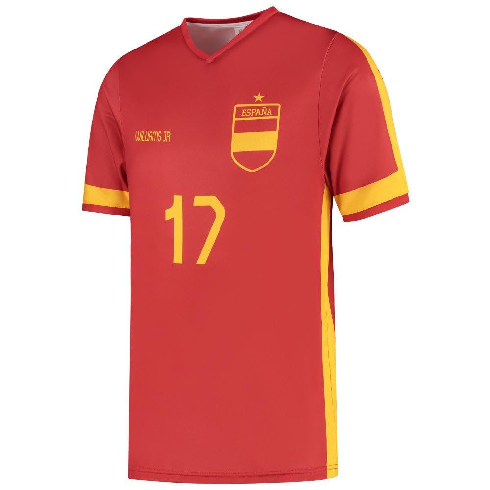 Kingdo Kit Calcio Spagna Williams - Bambino e Adulto - Ragazzi - Uomini - Divisa da Calcio - Maglietta Sportiva - Abbigliamento Sportivo