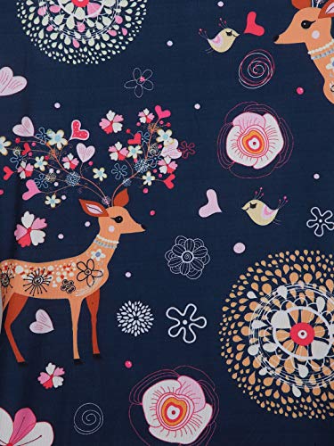 Image of Cortina Dining Chair Slipcovers | Anti Slip Chair Cover | Floral Print, Removable & Easy Wash | Universal Fit Soft Stretchy Polyester Spandex | Living Room, Kitchen, Hall | Pack of 4, Navy 2