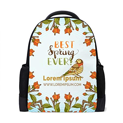 Sac à dos pour l'école et les sorties printanières à motif floral rouge élégant