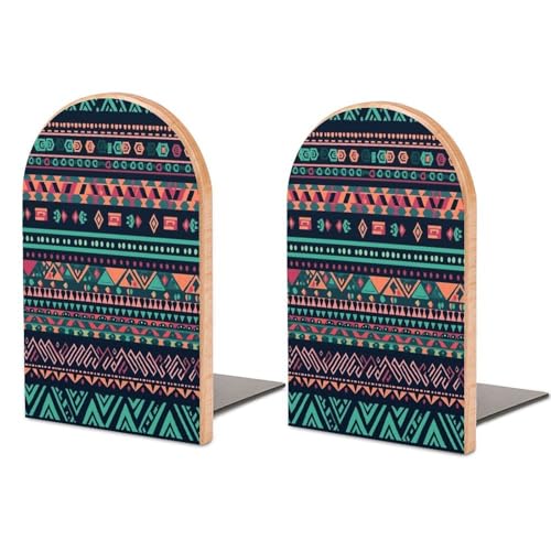 Sujetalibros de madera en estantes de salón como accesorio moderno 2