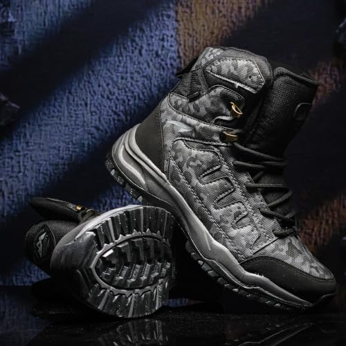 Image of ASIAN Explorer-01 Men's High Ankle Biking Shoes | Rugged Riding Boots with Cushioned Collar, Grip Outsole & Lace-Up Motorcycle Shoes