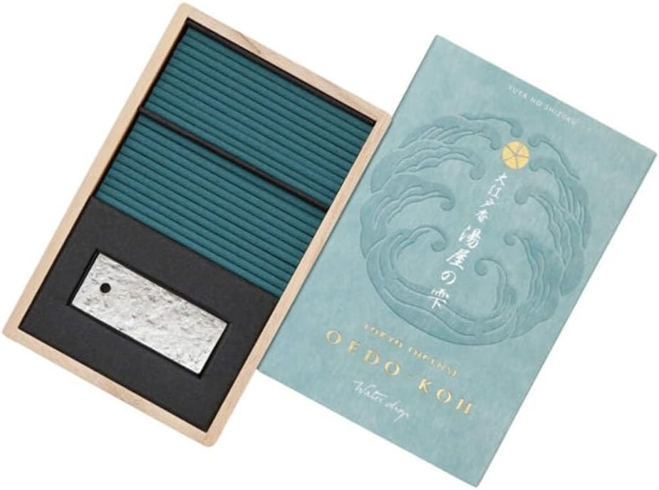 OEDO-KOH - Water Drop 60 Sticks w/Incense Holder by NIPPON KODO, Japanese Quality Incense
