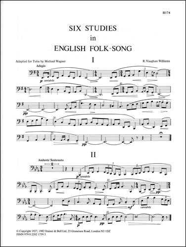 Vaughan Williams: 6 Studies in English Folk Song (arr. for tuba)