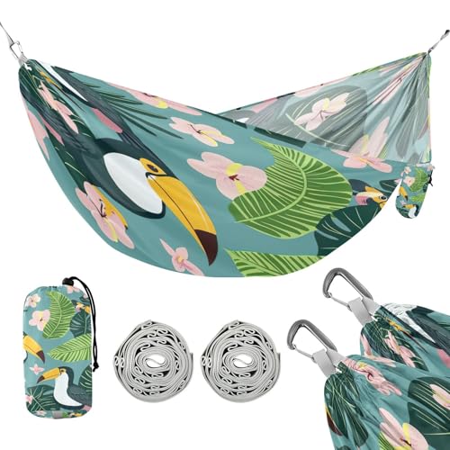 YETTASBIN Parrot Palm Leaves Camping Hammock - 330lbs Lightweight & Portable Single or Double...
