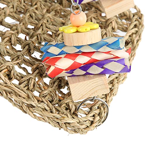 Papagaio de bambu pendurado trituração brinquedos balanço rede papagaio túnel conjunto para hamsters