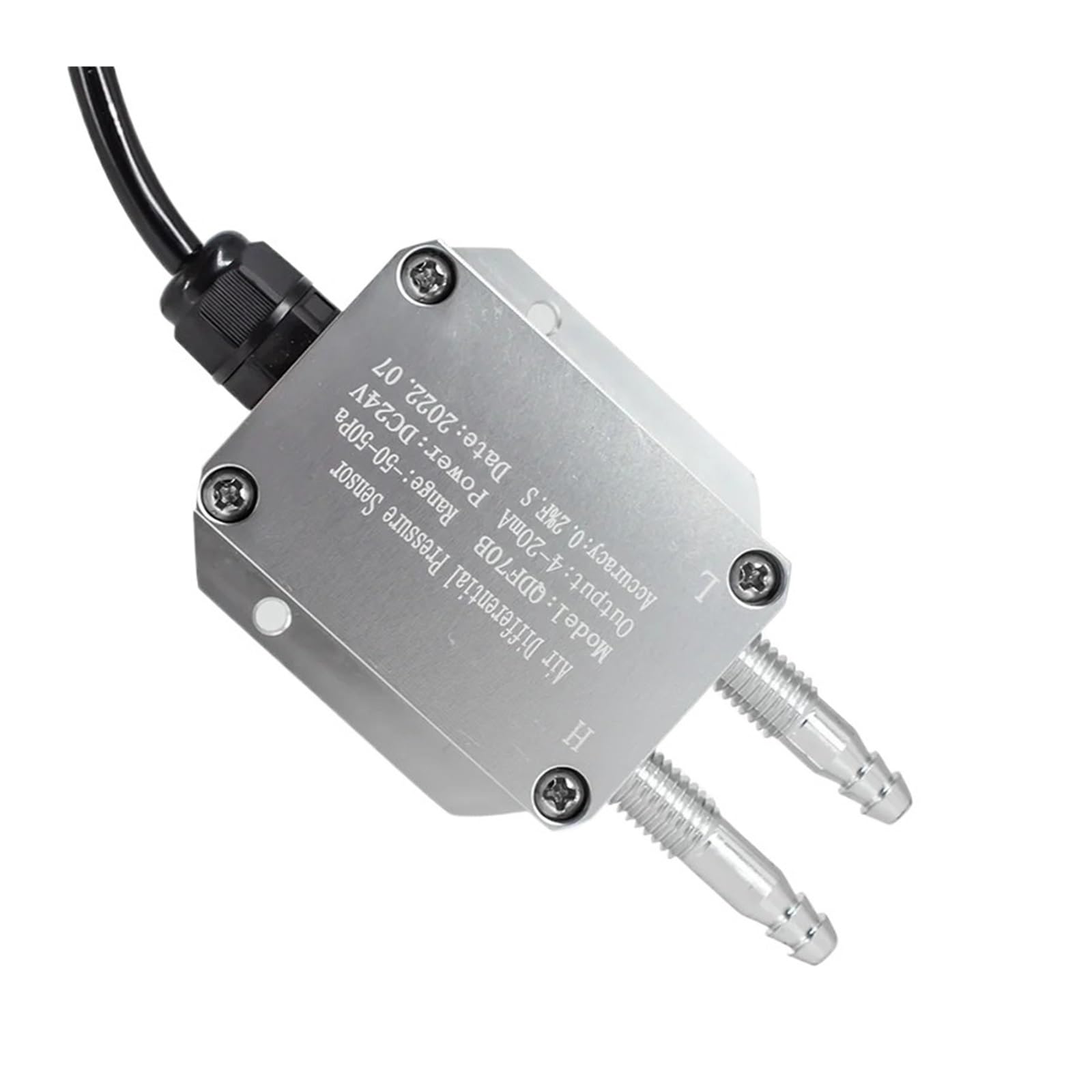 VDOQTLJT Differential Pressure Sensor 0-500pa 0-1Kpa 0-2Kpa Transmitter 4-20mA 0-10V RS485 Wind Air(4-20ma,0-300Pa)